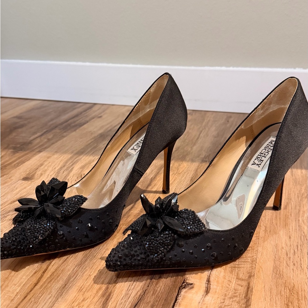 Badgley Mischka Black Embellished Heels
